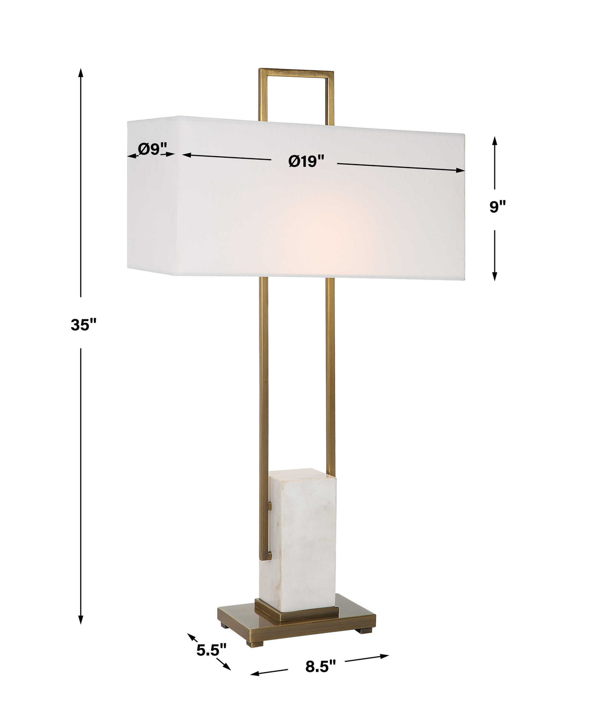 Column White Marble Table Lamp - Ornate Home