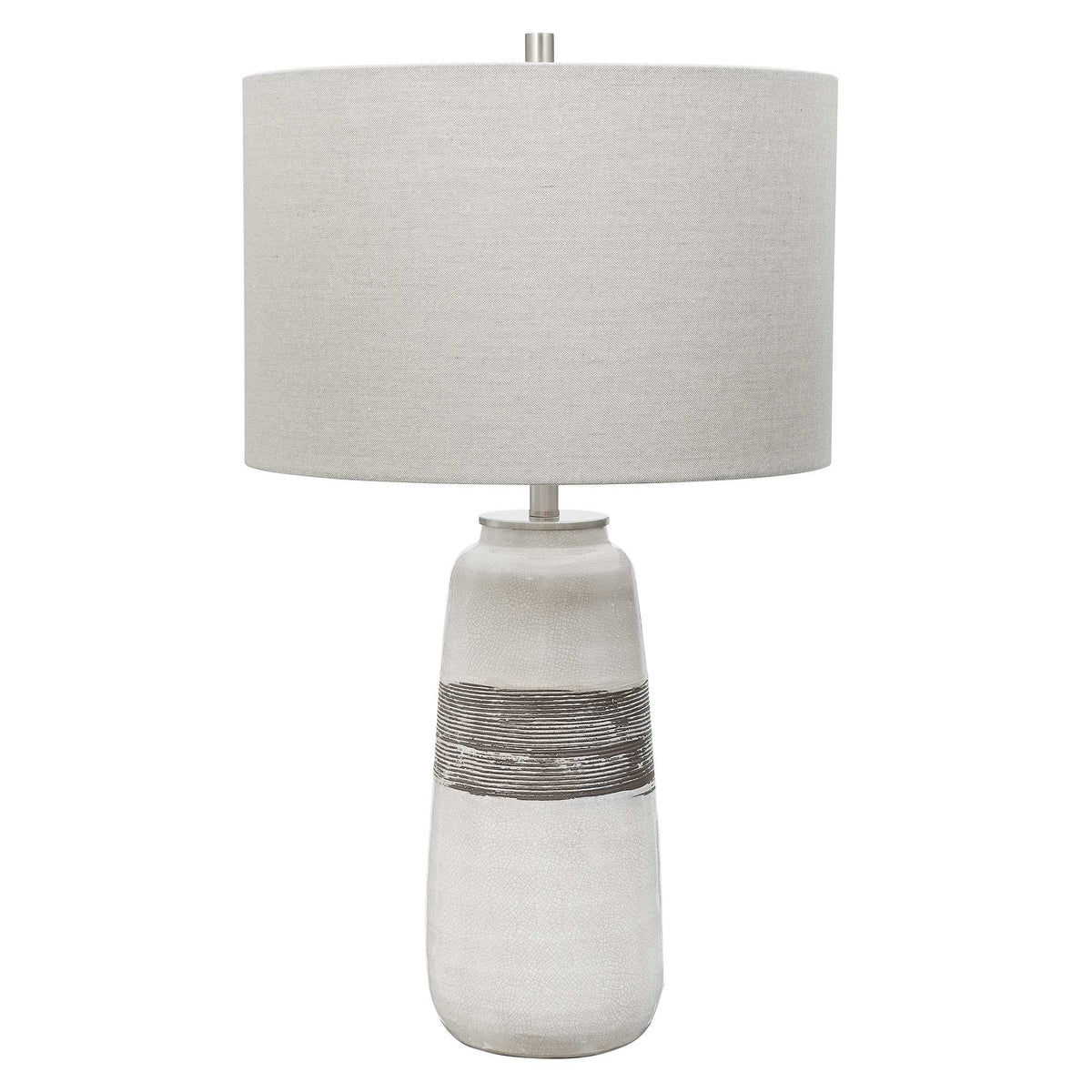 Comanche White Crackle Table Lamp - Ornate Home