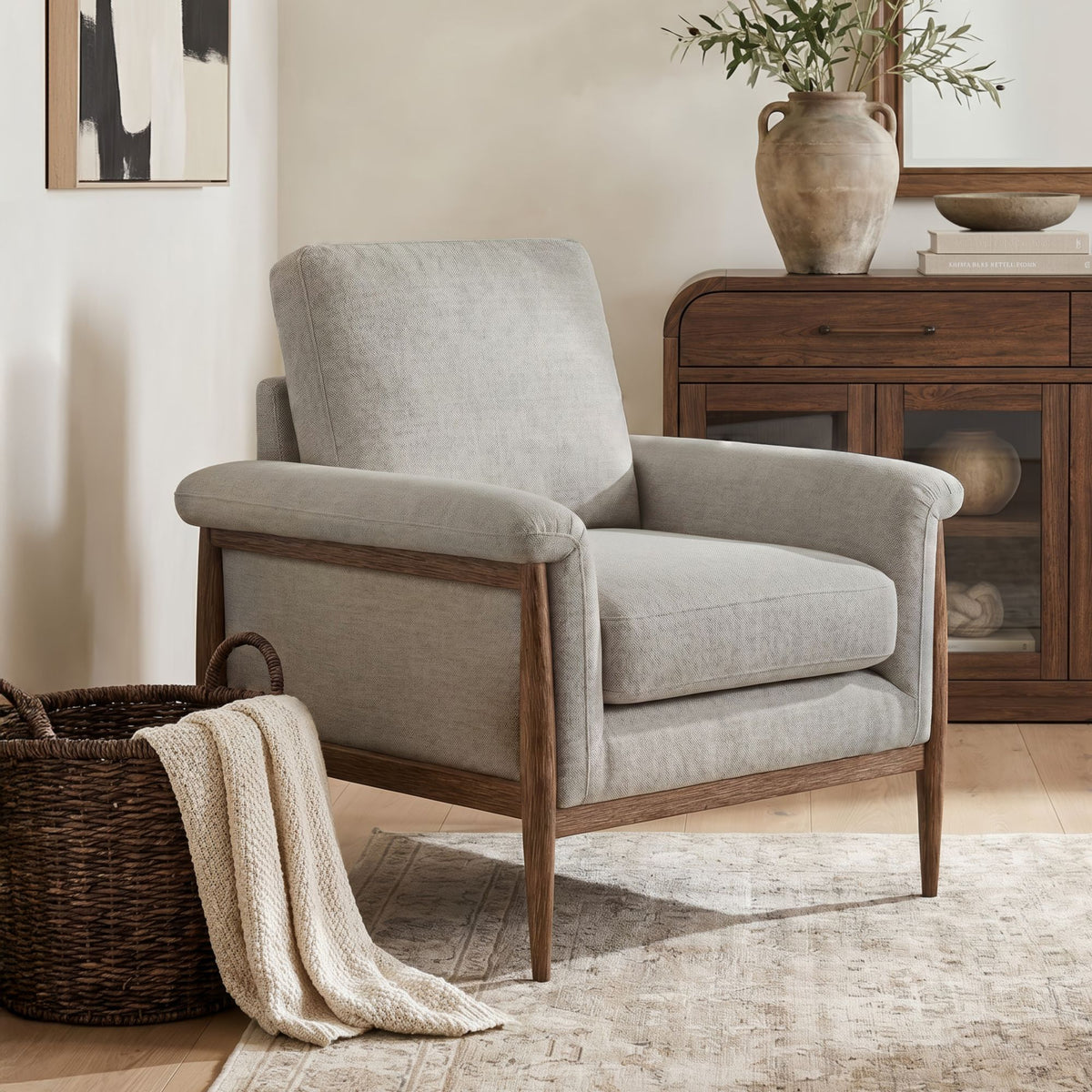 Comet Laurance Light Grey Accent Chair