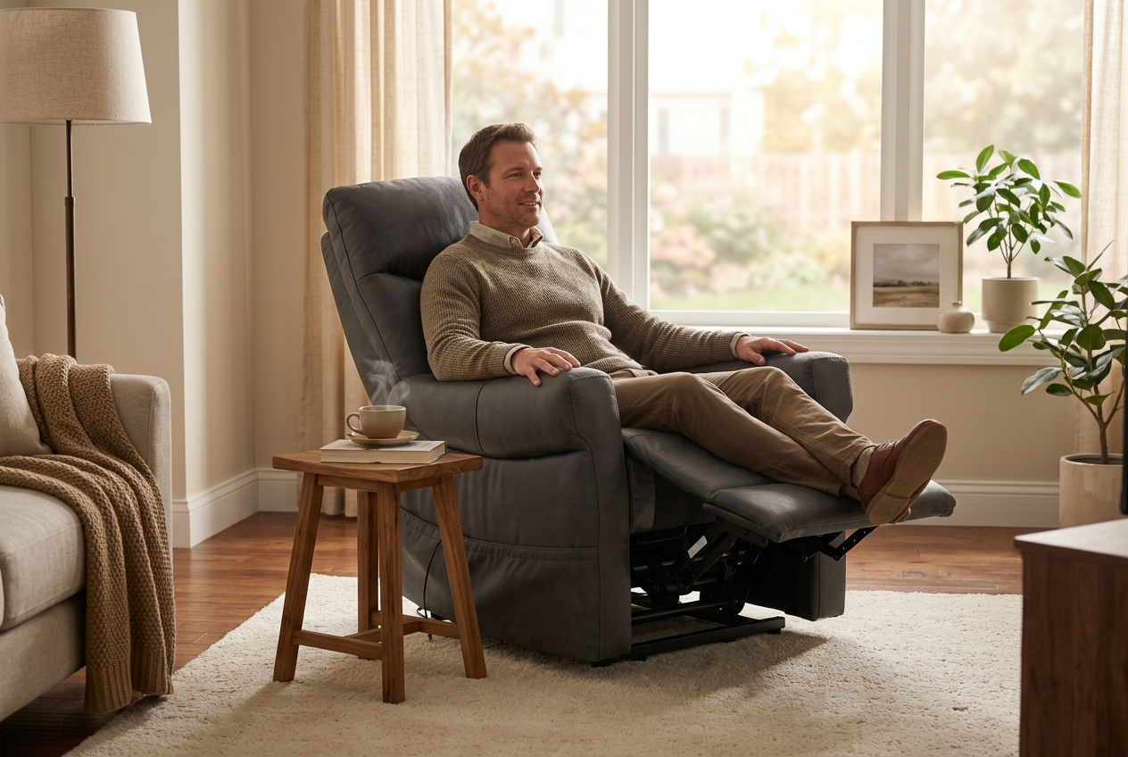 ComfortRise Granite Infinite Position Lift Chair with Power Headrest & Lumbar Support - Ornate Home