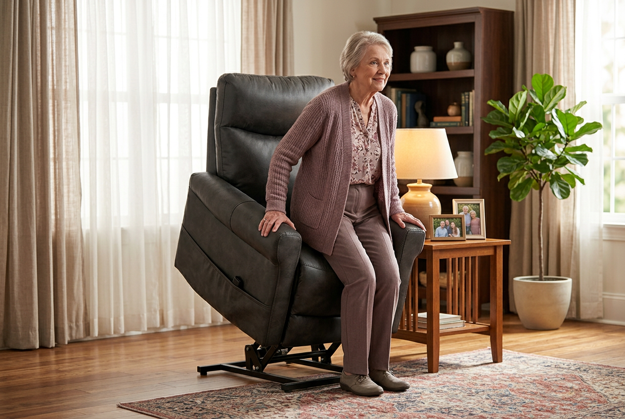 ComfortRise Granite Infinite Position Lift Chair with Power Headrest & Lumbar Support - Ornate Home