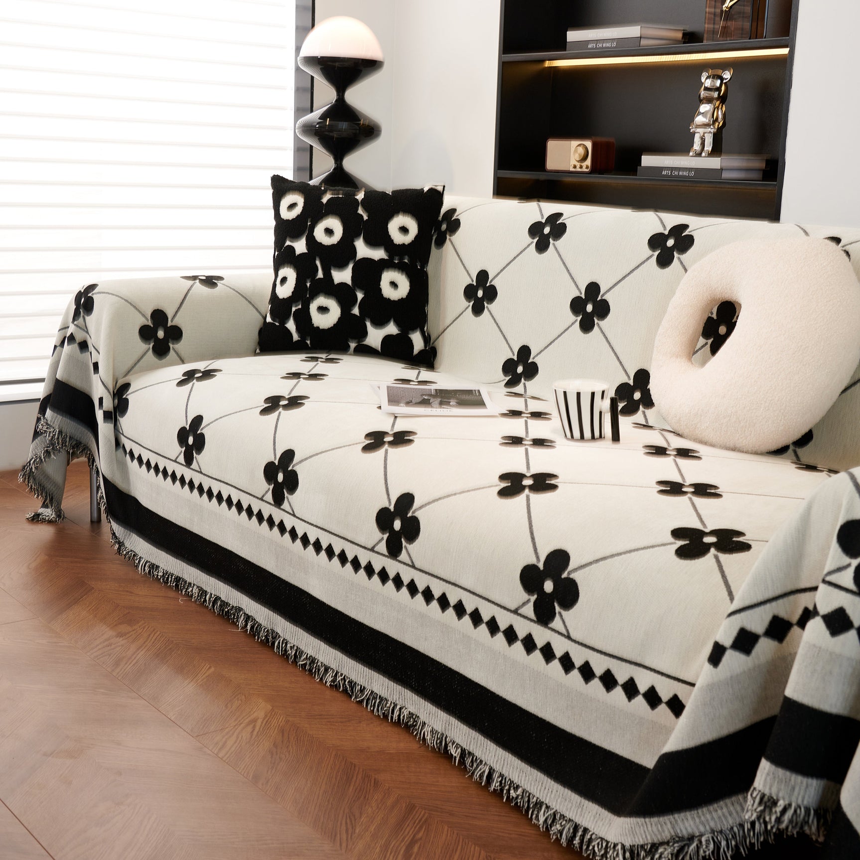 Comfy Four-Leaf Clover Hope Faith Love Luck Blanket for Couch, Chenille Scratch Proof Sofa Blanket Covers - Ornate Home