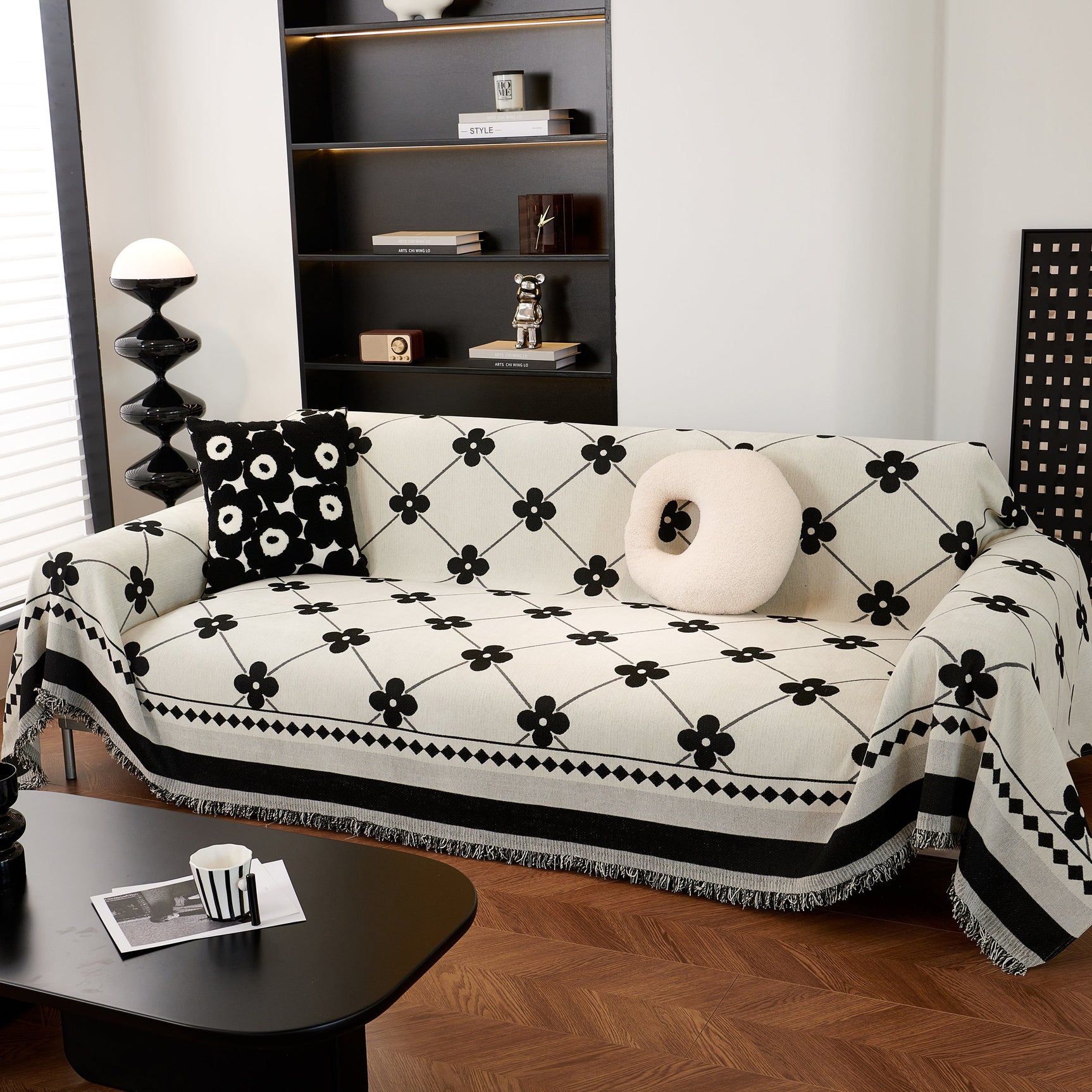 Comfy Four-Leaf Clover Hope Faith Love Luck Blanket for Couch, Chenille Scratch Proof Sofa Blanket Covers - Ornate Home