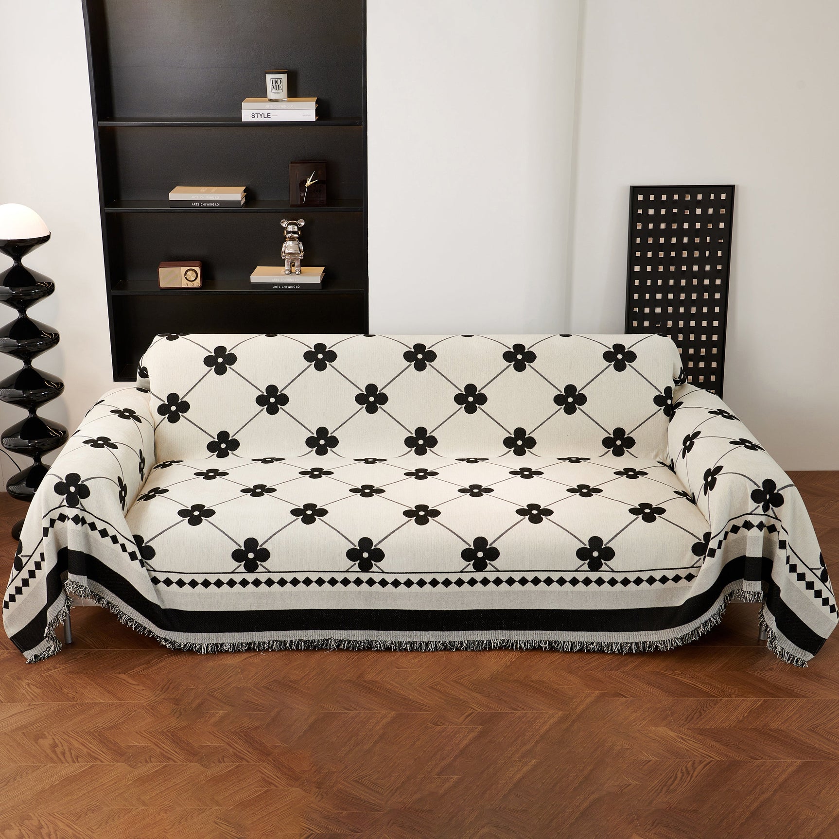 Comfy Four-Leaf Clover Hope Faith Love Luck Blanket for Couch, Chenille Scratch Proof Sofa Blanket Covers - Ornate Home