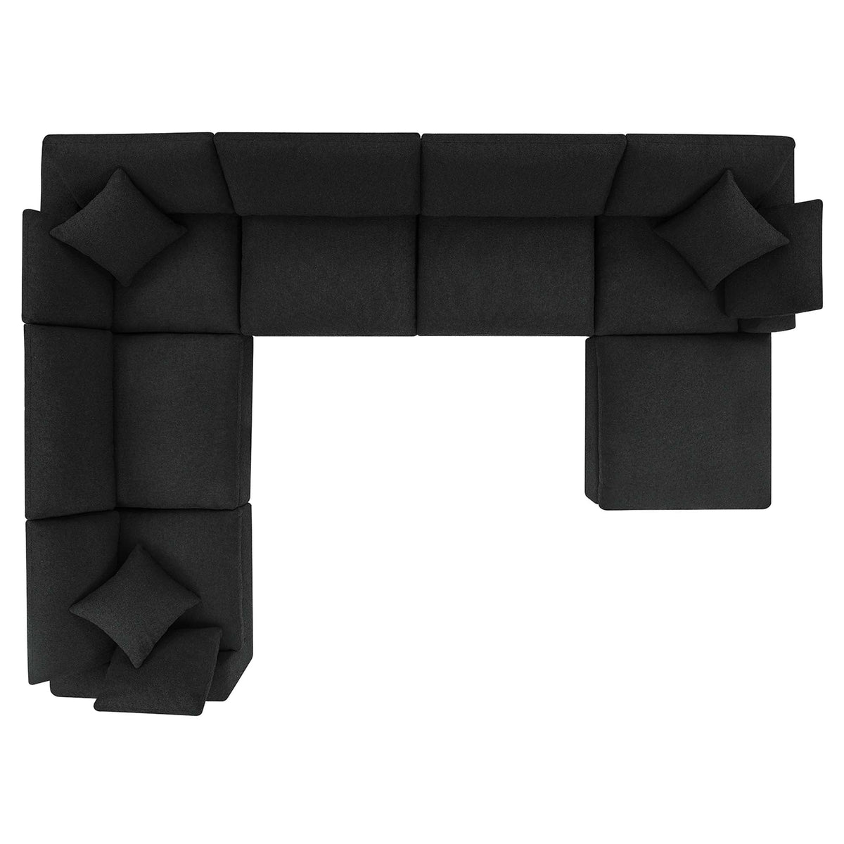 Commix Black 7-Piece Down Filled Overstuffed Boucle Sectional Sofa - Ornate Home