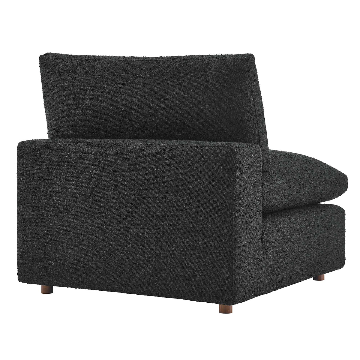 Commix Black Down Filled Overstuffed Boucle Fabric Armless Chair - Ornate Home
