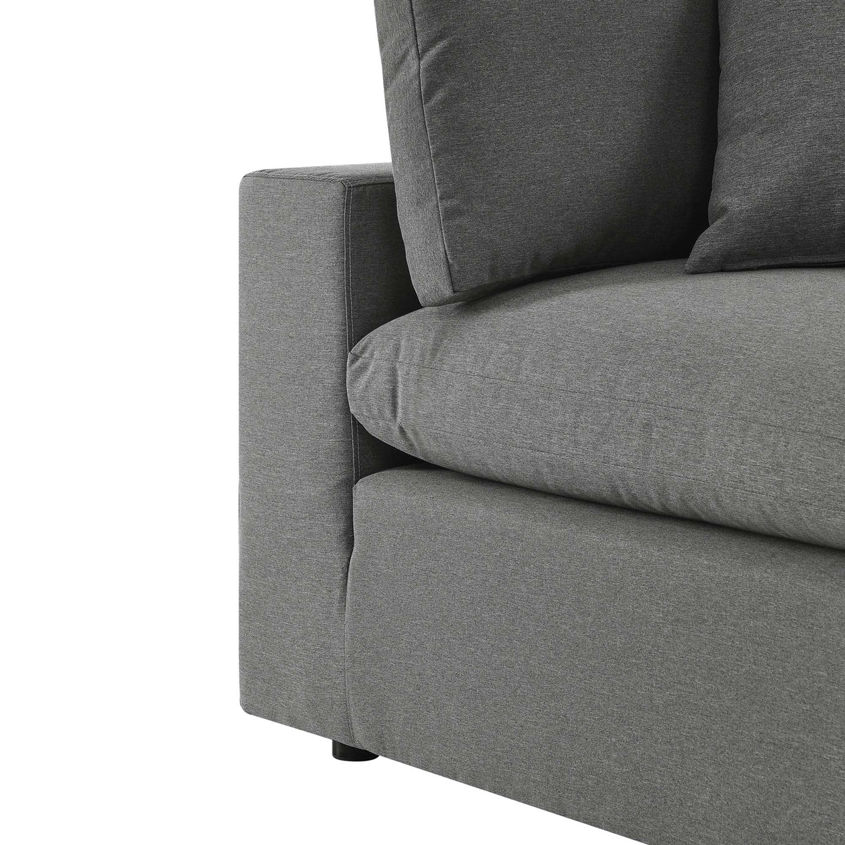 Commix Charcoal Overstuffed Outdoor Patio Sofa - Ornate Home