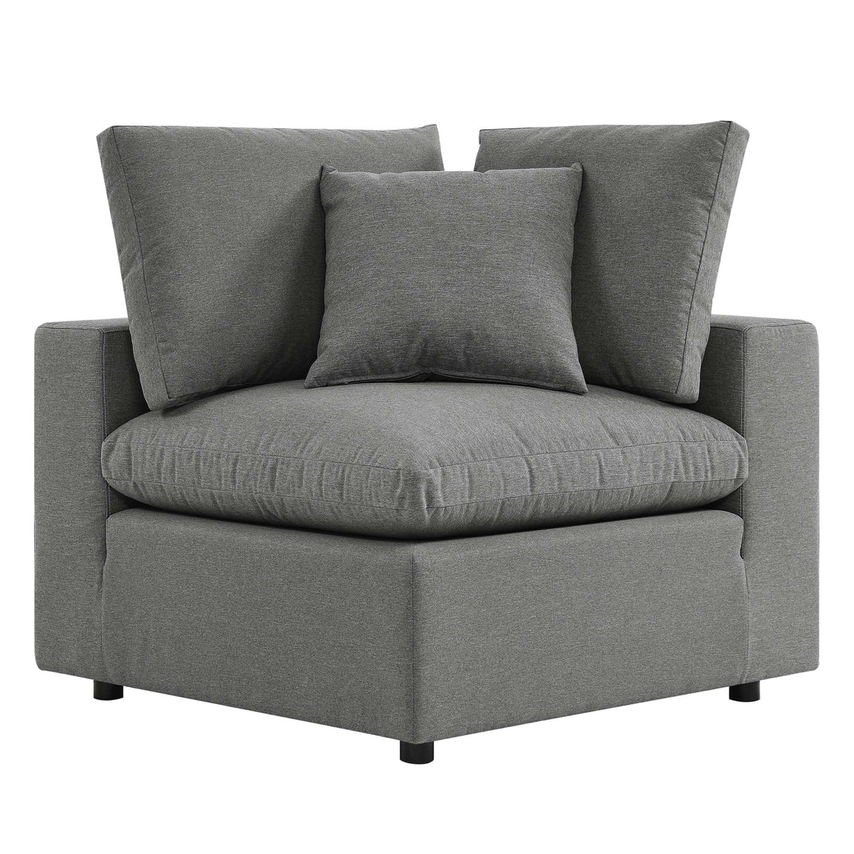 Commix Charcoal Overstuffed Outdoor Patio Sofa - Ornate Home