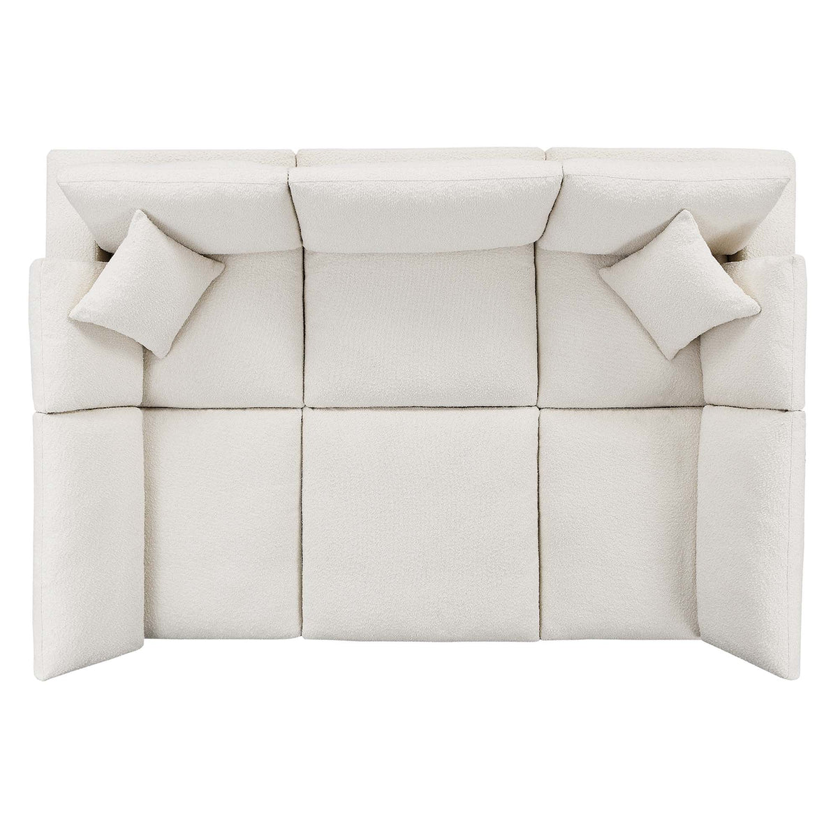 Commix Ivory 6-Piece Down Filled Overstuffed Boucle Fabric Sectional Sofa - 80x120" - Ornate Home