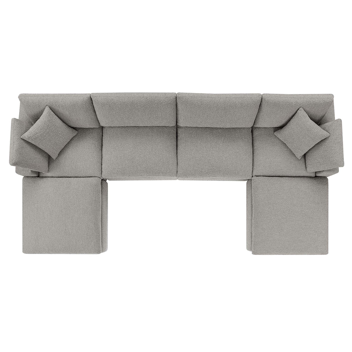 Commix Light Gray 6-Piece Down Filled Overstuffed Boucle Sectional Sofa - Ornate Home
