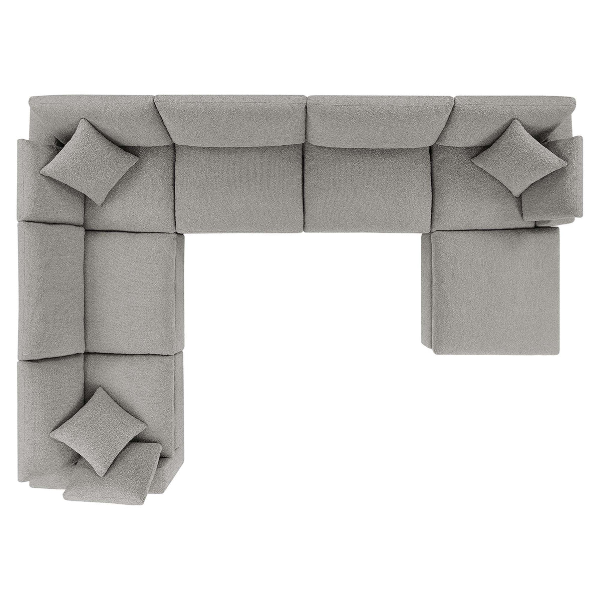Commix Light Gray 7-Piece Down Filled Overstuffed Boucle Sectional Sofa - Ornate Home