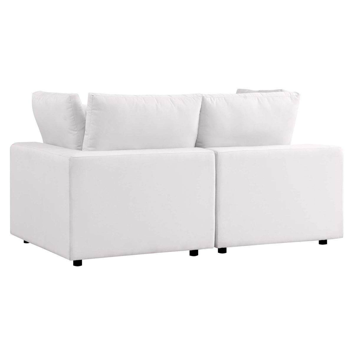 Commix White Overstuffed Outdoor Patio Loveseat - Ornate Home