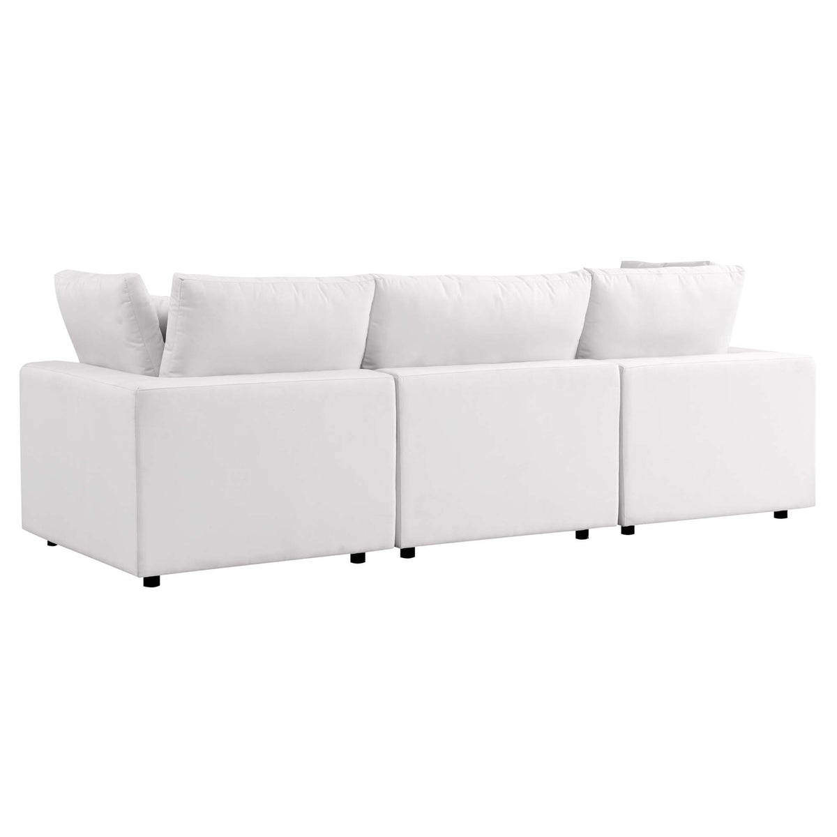 Commix White Overstuffed Outdoor Patio Sofa - Ornate Home