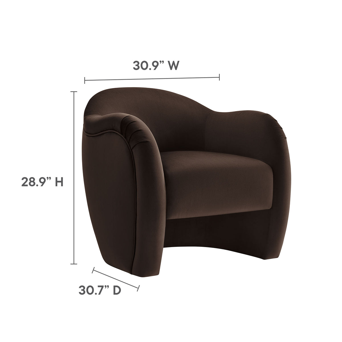 Compose Chocolate Brown Performance Velvet Accent Chair - Ornate Home