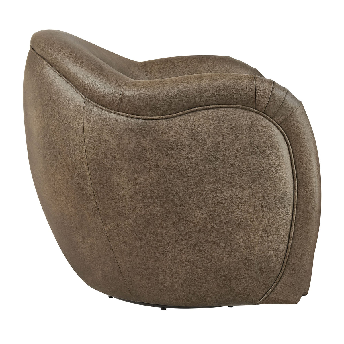 Compose Mustard Barrel Vegan Leather Swivel Armchair