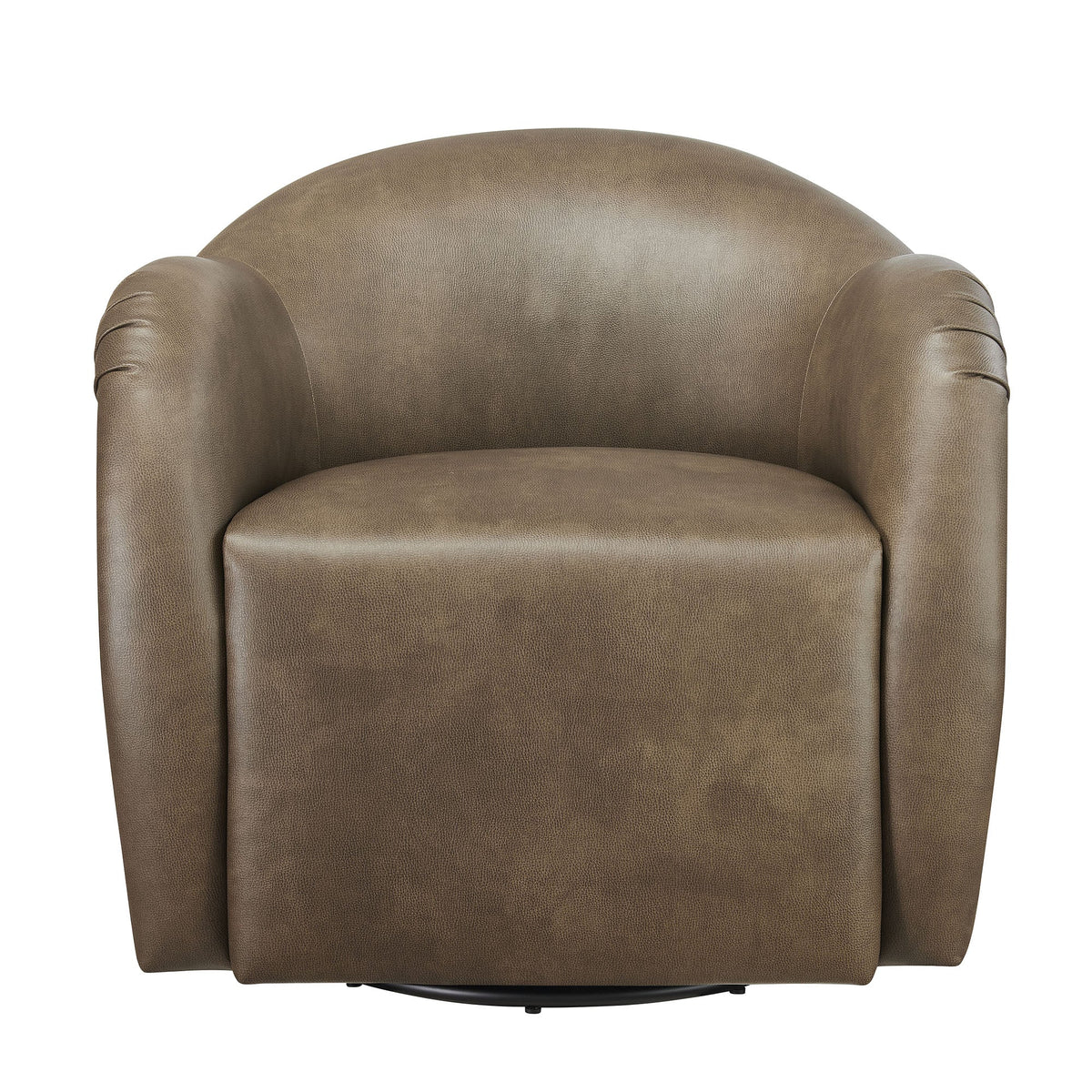 Compose Mustard Barrel Vegan Leather Swivel Armchair