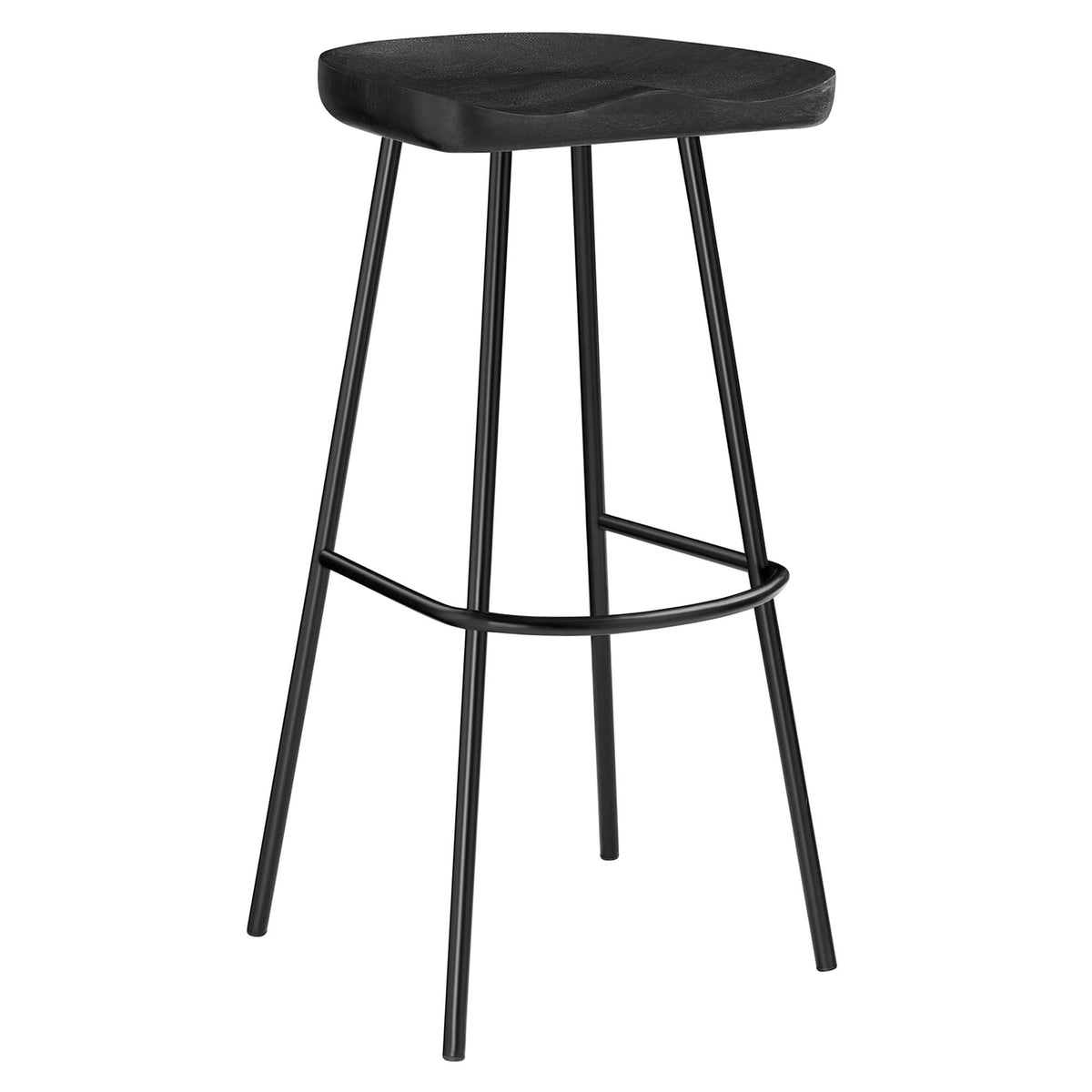 Concord Black Backless Wood Bar Stools (Set of 2) - Ornate Home