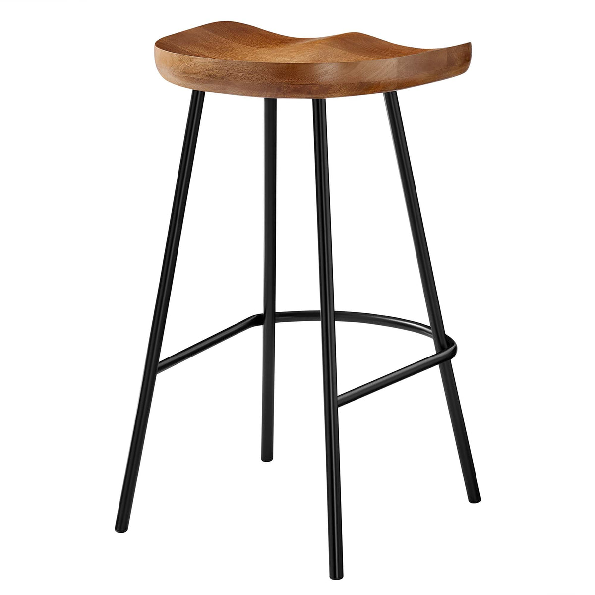 Concord Walnut Backless Wood Counter Stools (Set of 2) - Ornate Home