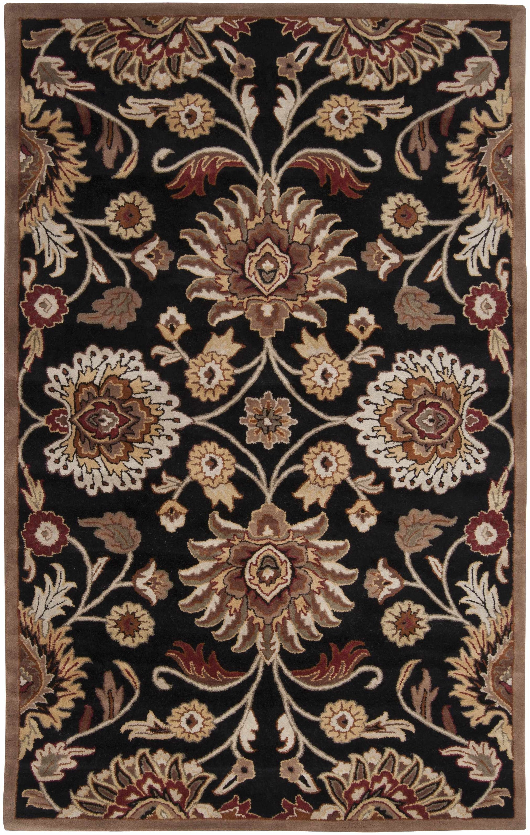 Conesus 1053 Hand Tufted Black Wool Rug - Ornate Home