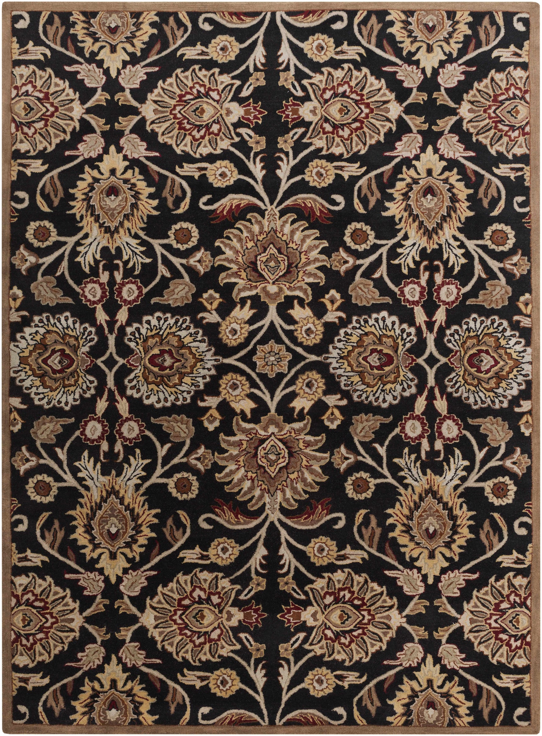 Conesus 1053 Hand Tufted Black Wool Rug - Ornate Home