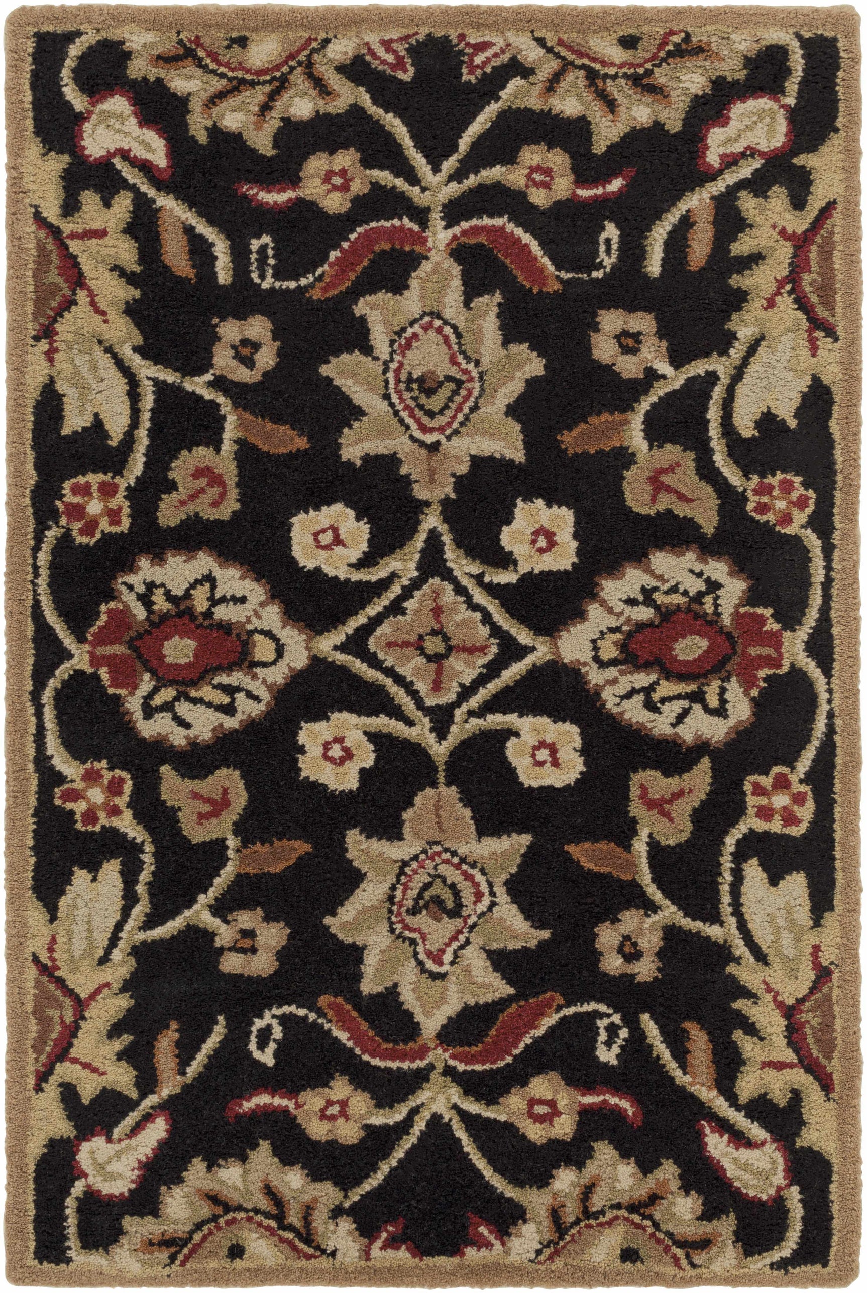 Conesus 1053 Hand Tufted Black Wool Rug - Ornate Home
