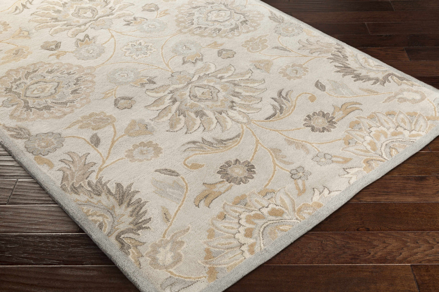 Conesus 1192 Hand Tufted Ivory&Taupe Wool Rug - Ornate Home