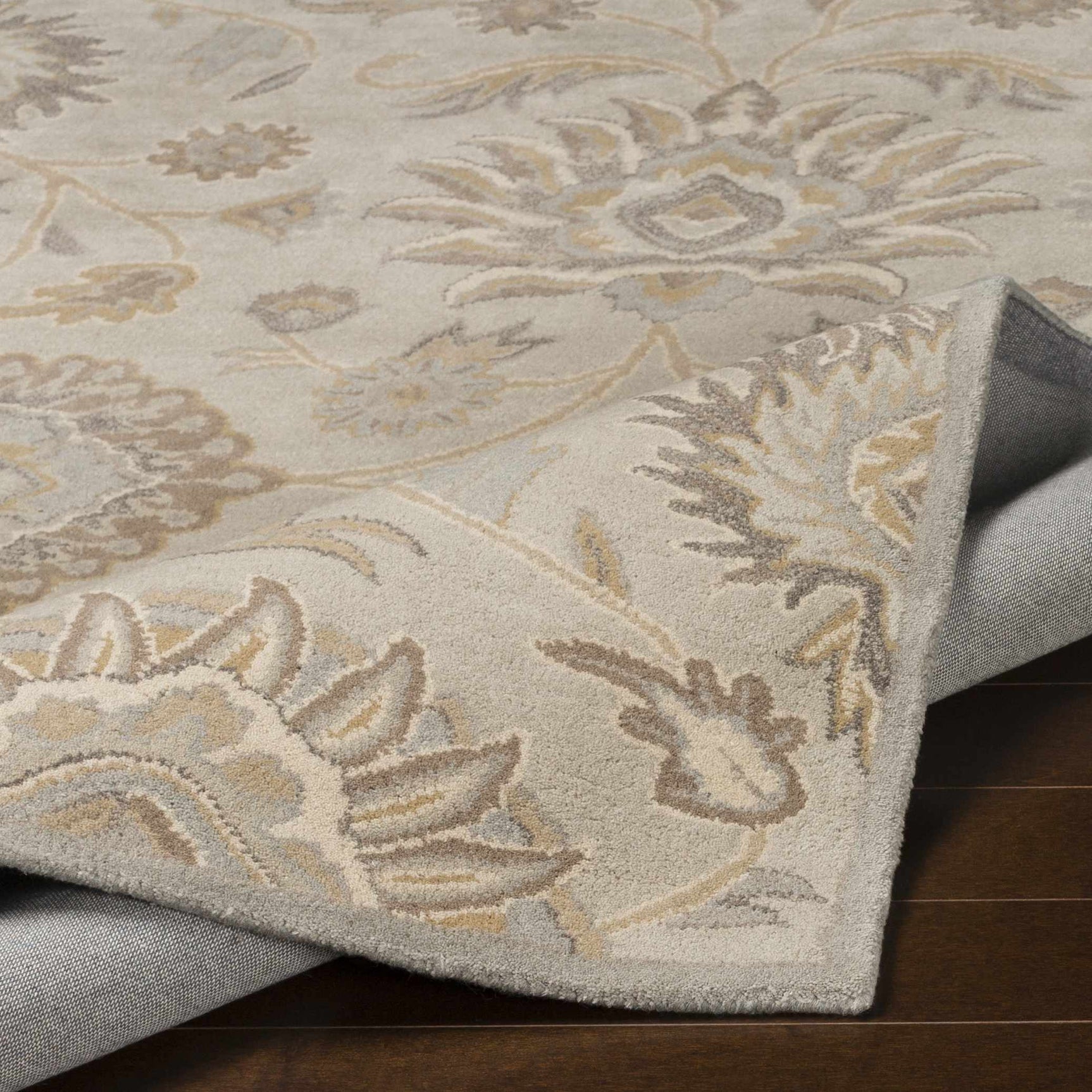 Conesus 1192 Hand Tufted Ivory&Taupe Wool Rug - Ornate Home