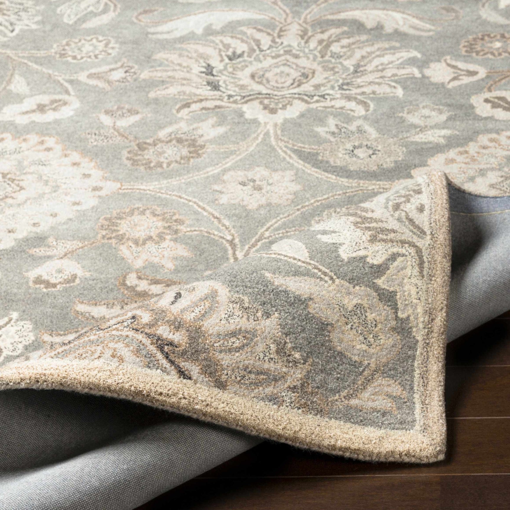 Conesus 1195 Hand Tufted Ivory & Taupe Wool Rug - Ornate Home