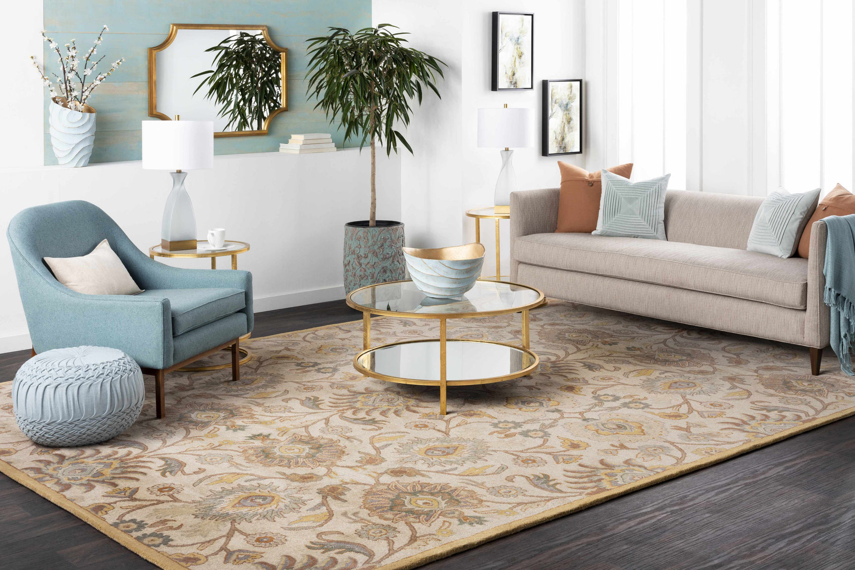 Conesus Hand Tufted Tan 1012 Area Rug - Ornate Home