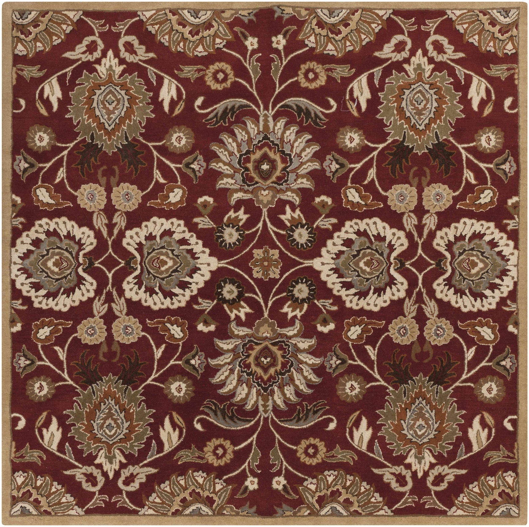 Conesus Red 1061 Hand Tufted Wool Rug - Ornate Home