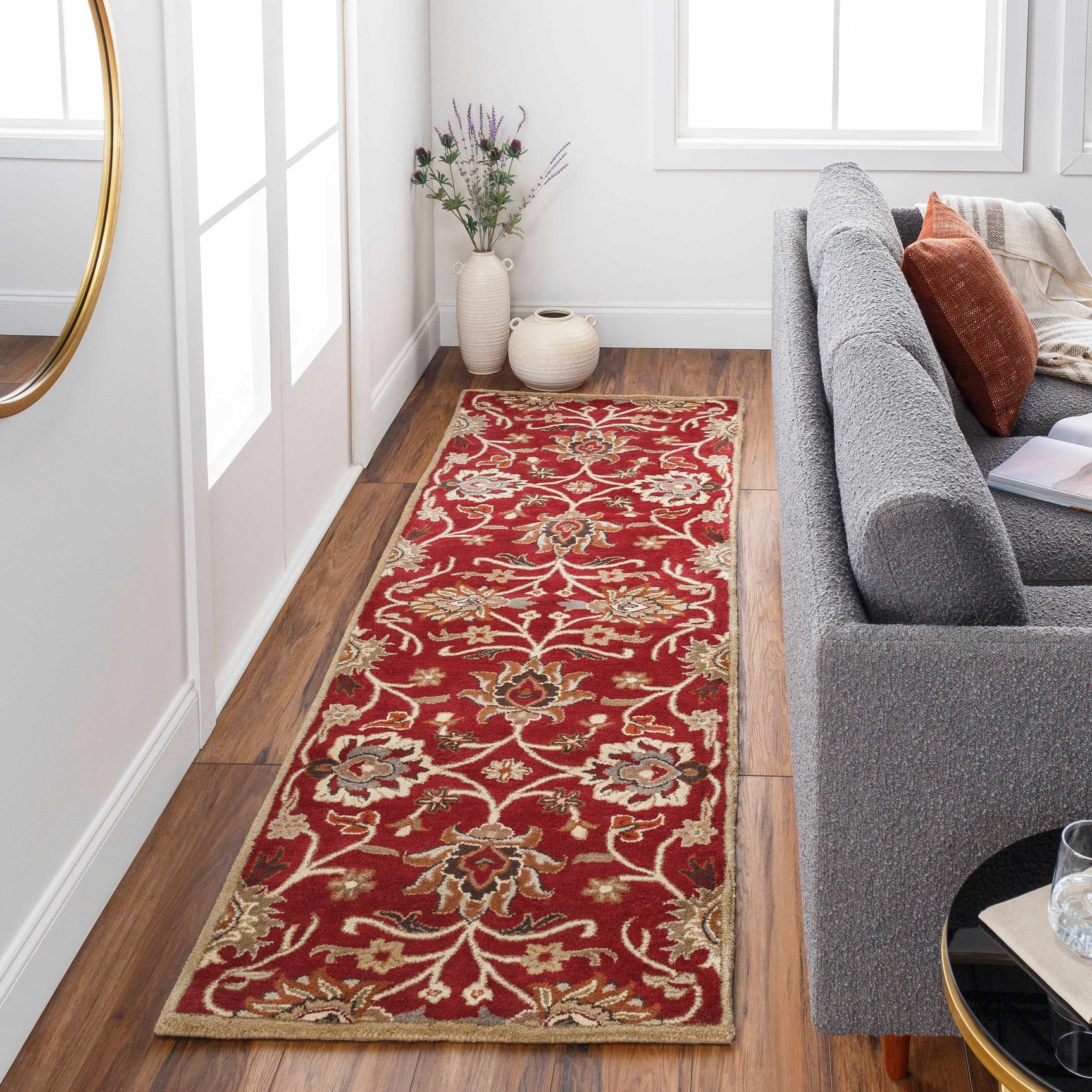 Conesus Red 1061 Hand Tufted Wool Rug - Ornate Home