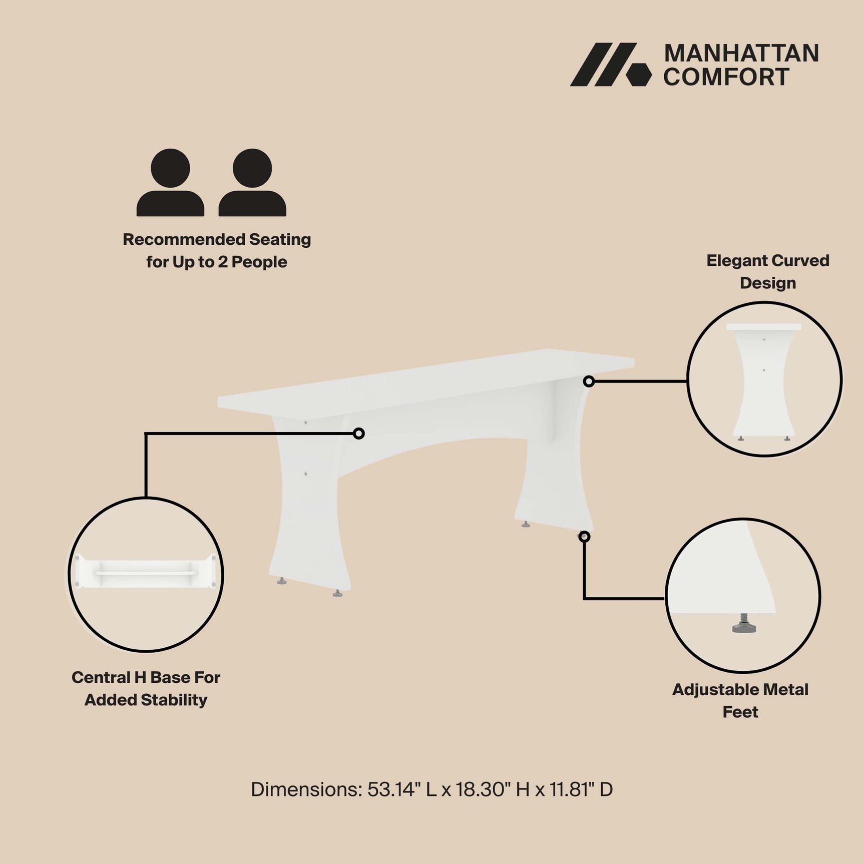 Coney Dining in White (set of 3) - Ornate Home