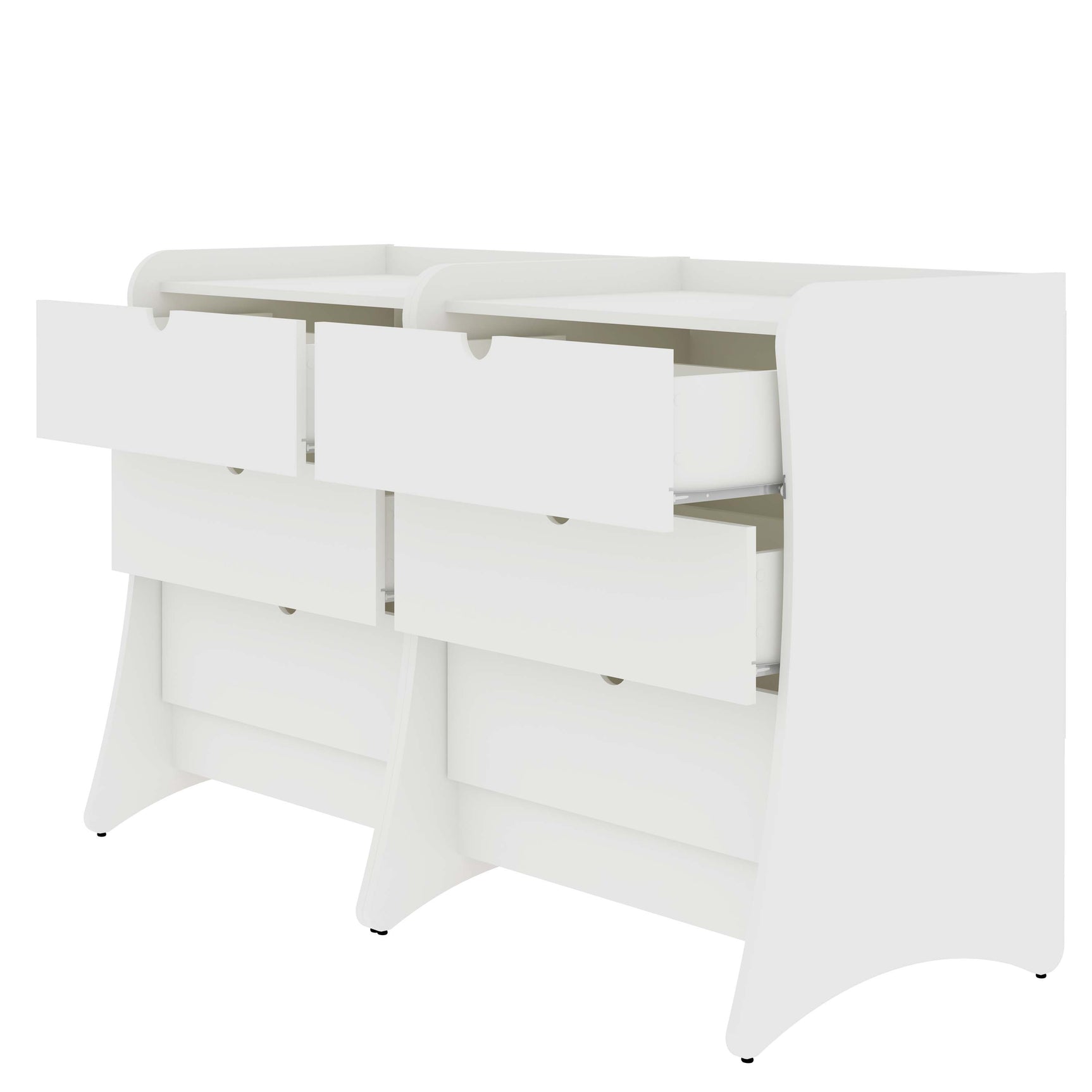 Coney Dresser in White (set of 2) - Ornate Home
