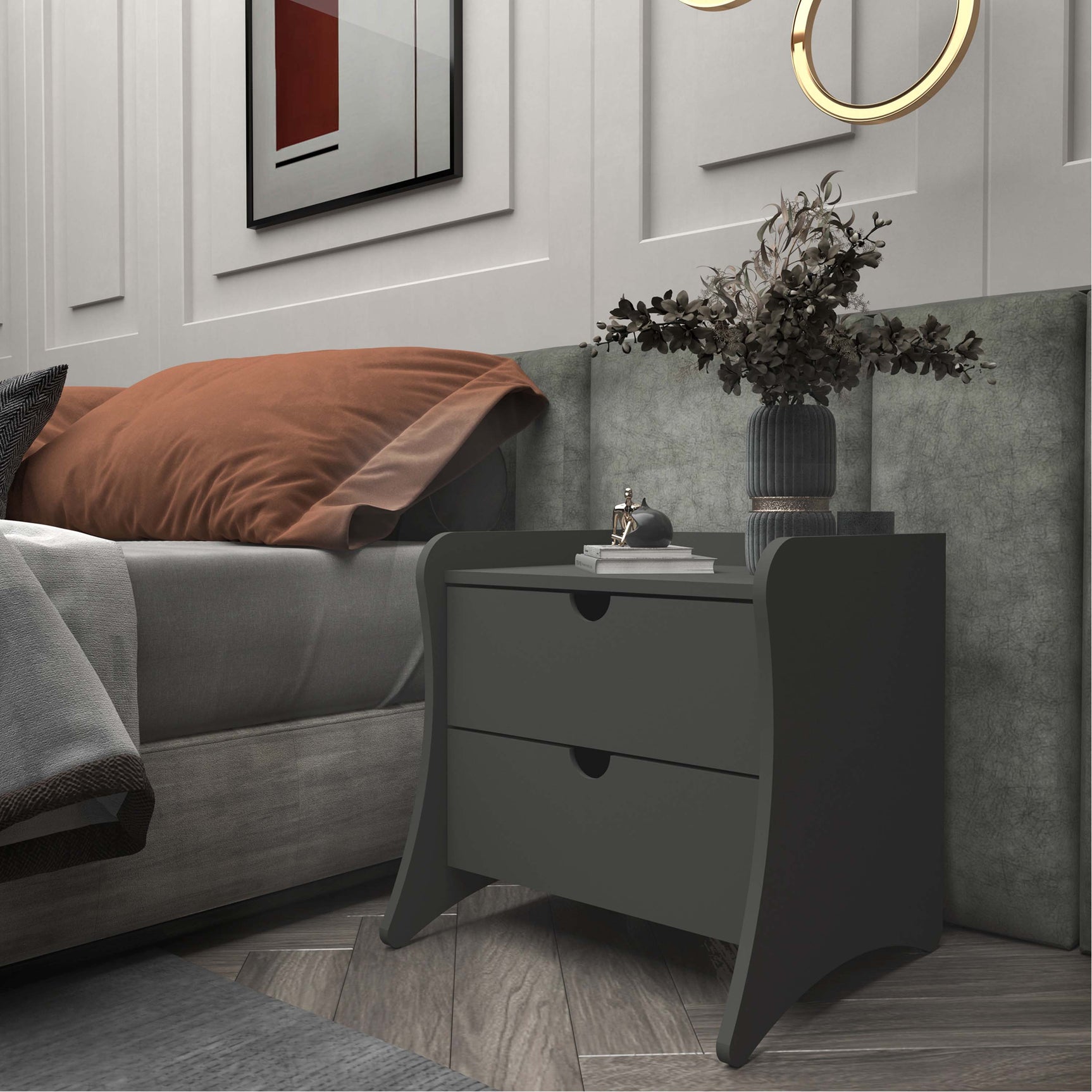Coney Nightstand in Grey - Ornate Home