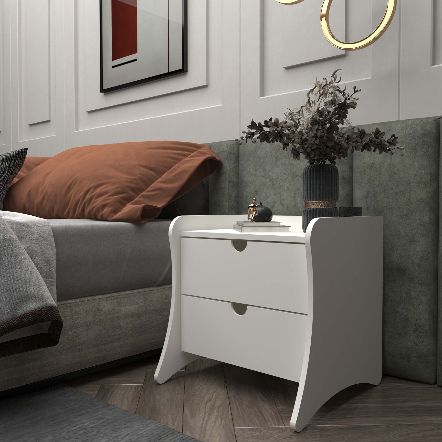 Coney Nightstand in White - Ornate Home