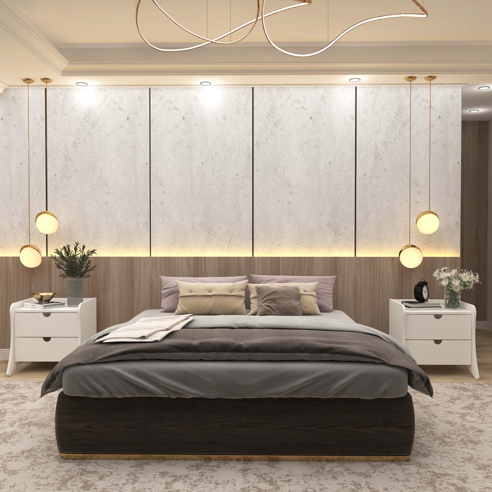 Coney Nightstand in White (set of 2) - Ornate Home