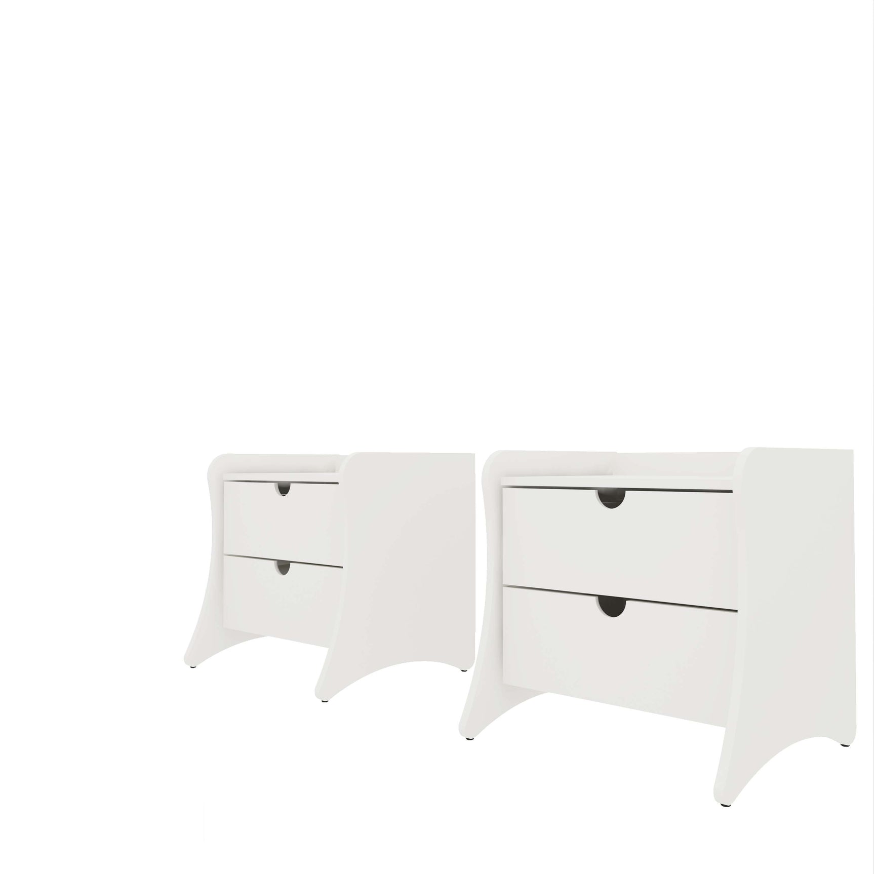 Coney Nightstand in White (set of 2) - Ornate Home