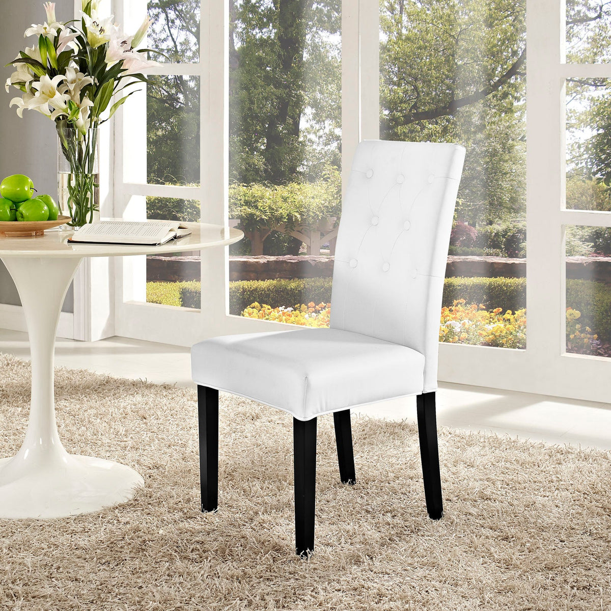 Confer White Dining Vinyl Side Chair - Ornate Home