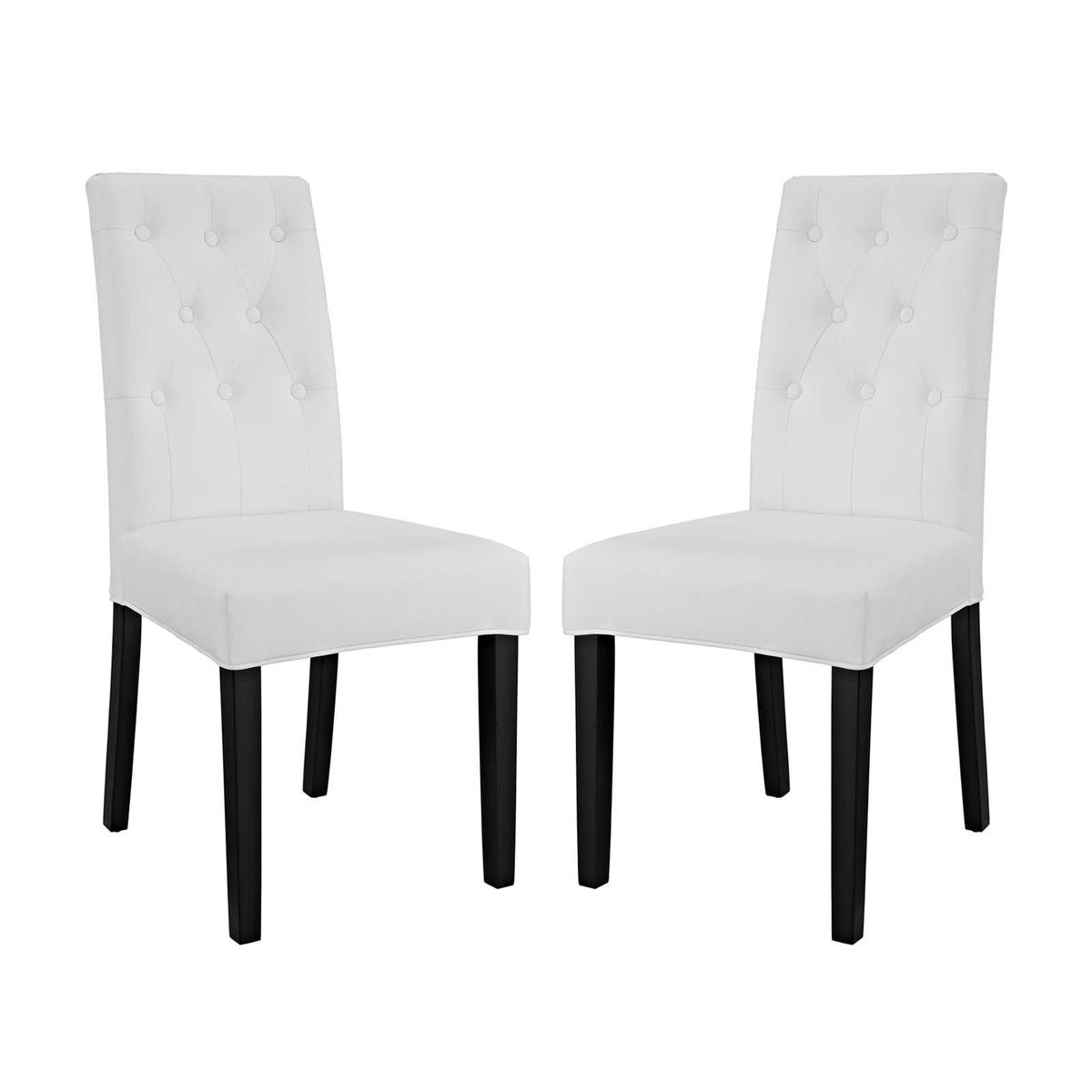 Confer White Vinyl Dining Side Chair (Set of 2) - Ornate Home