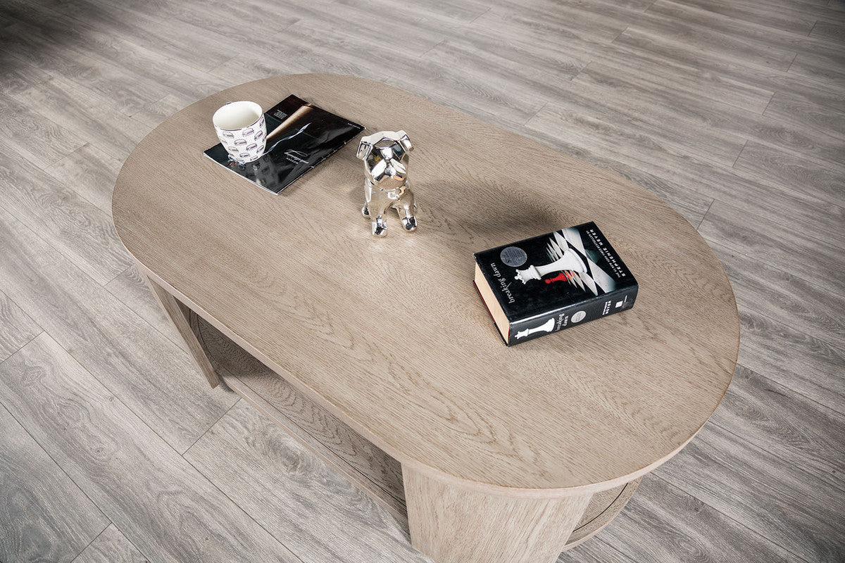 Conisbrough Oak Oval Cocktail Table - Ornate Home