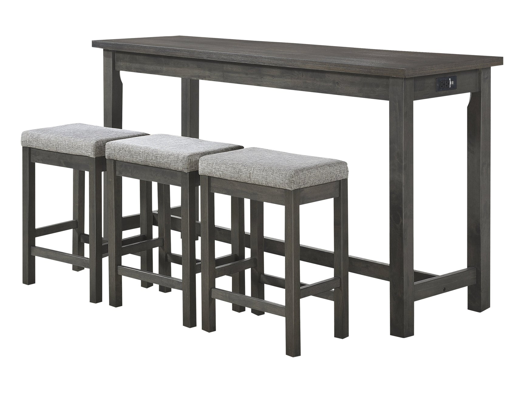 Connected Gray 4-Piece Pack Counter Height Set - Ornate Home