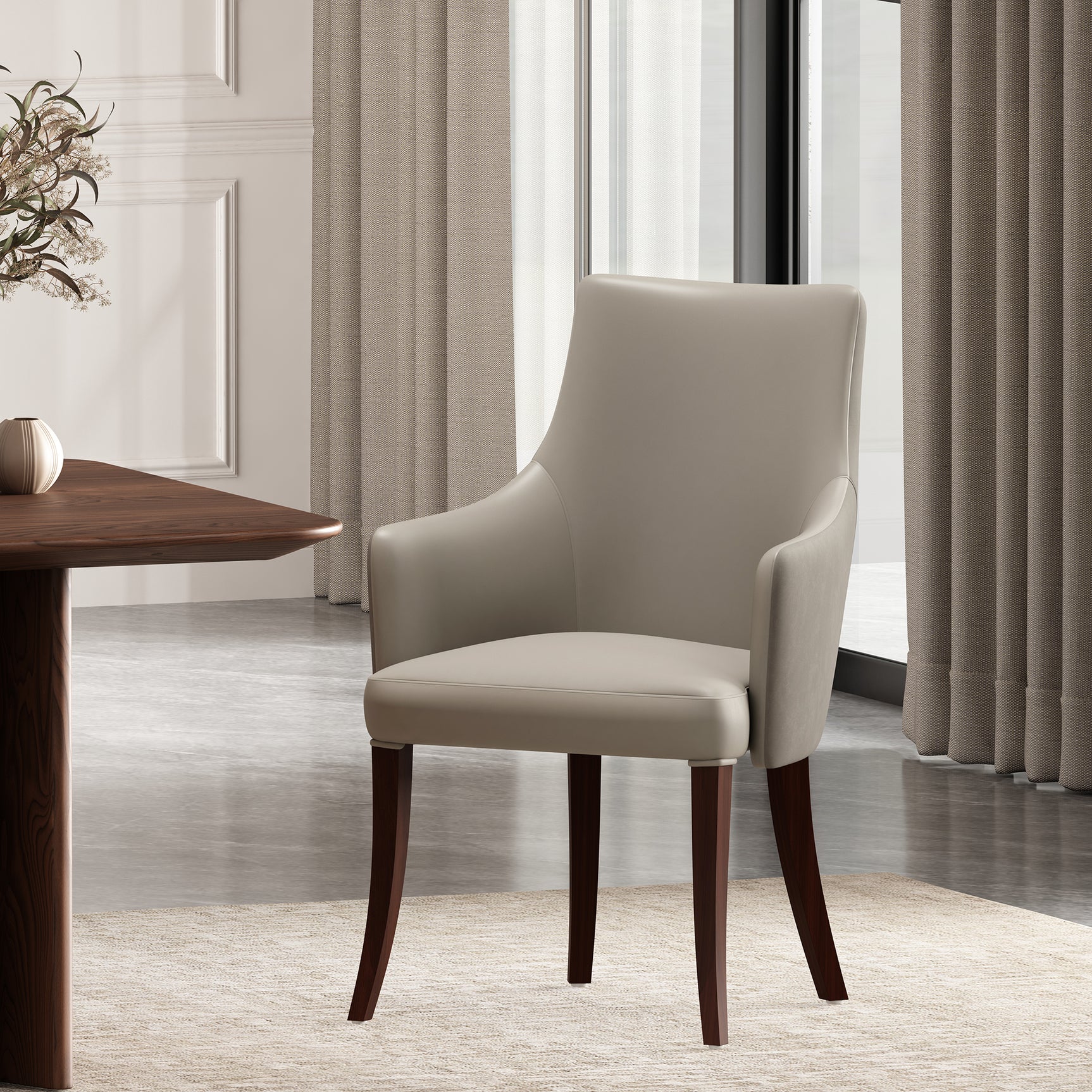 Connie Dining Armchair in Light Grey - Ornate Home