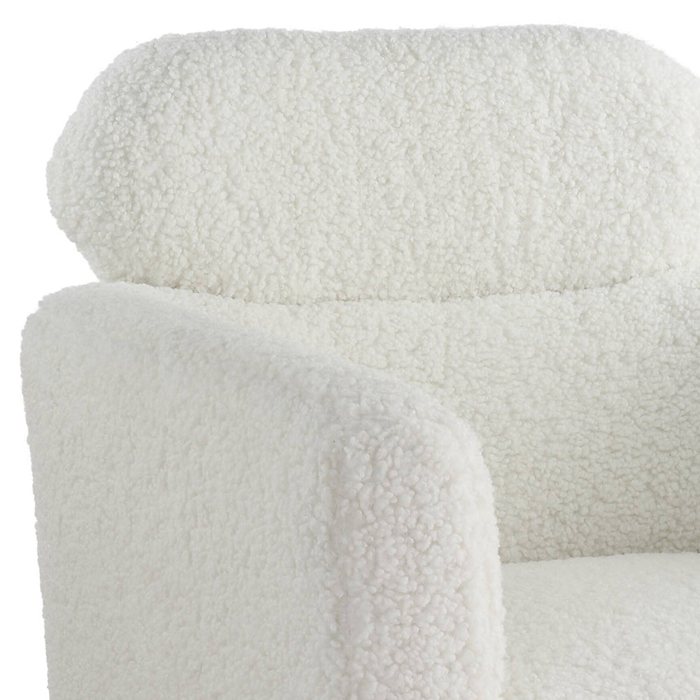 Connock White Teddy Sherpa Accent Chair - Ornate Home