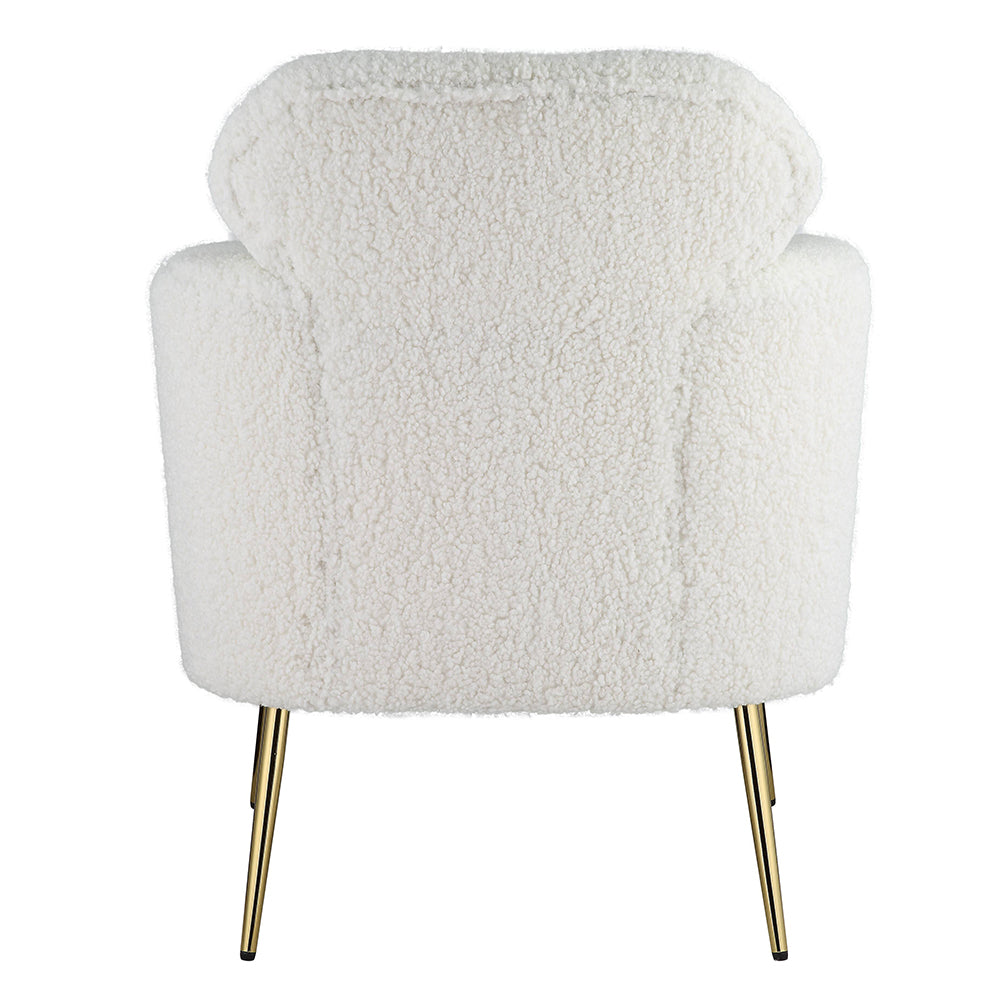 Connock White Teddy Sherpa Accent Chair - Ornate Home