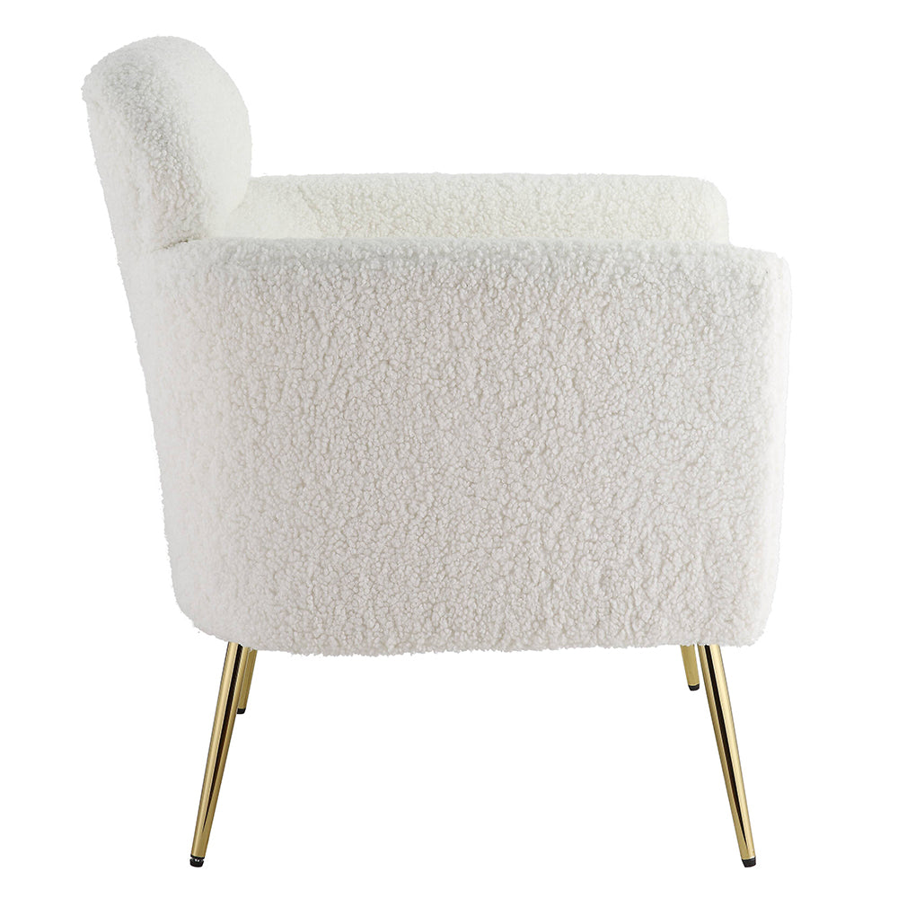 Connock White Teddy Sherpa Accent Chair - Ornate Home