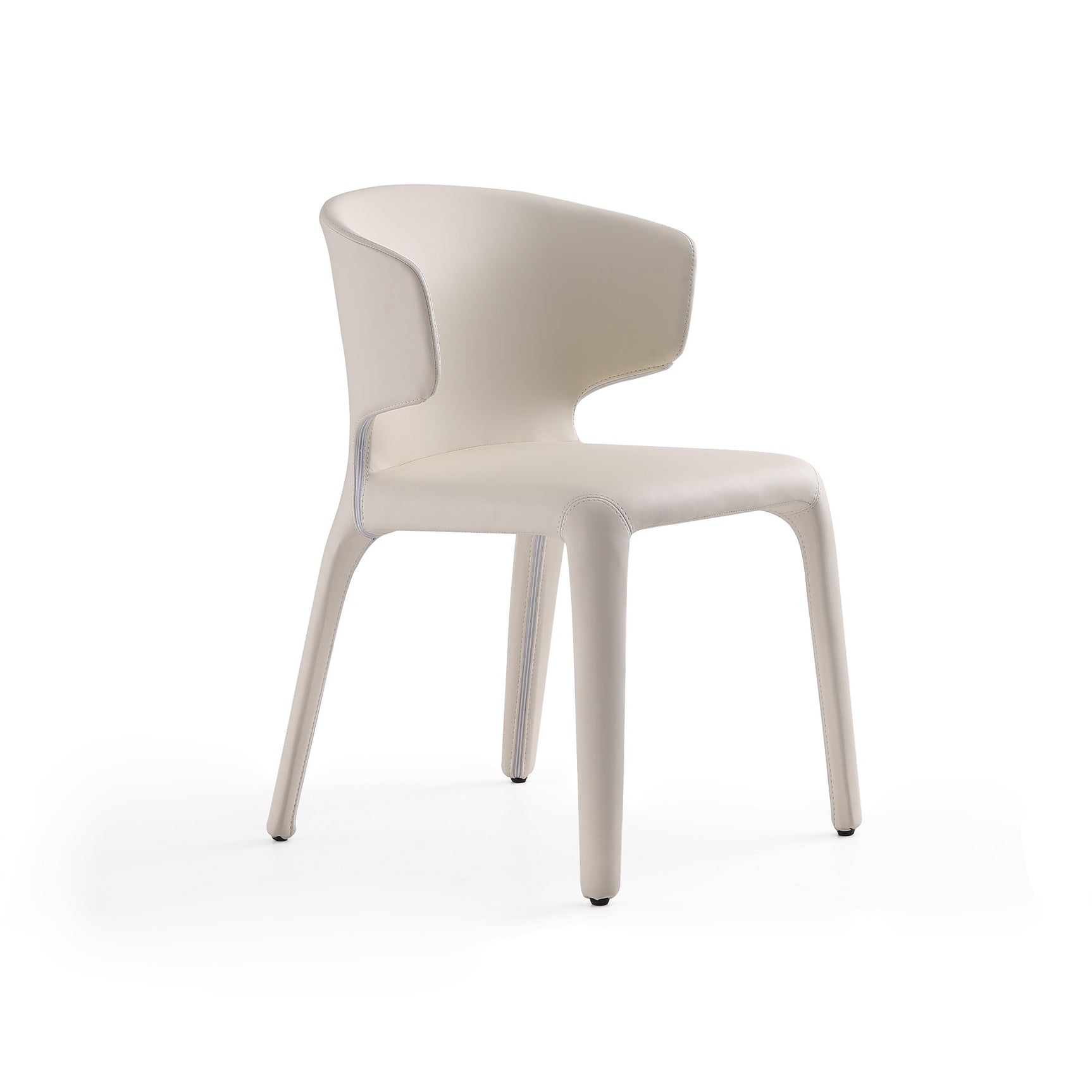 Conrad Leather Dining Chair in Cream (set of 2) - Ornate Home