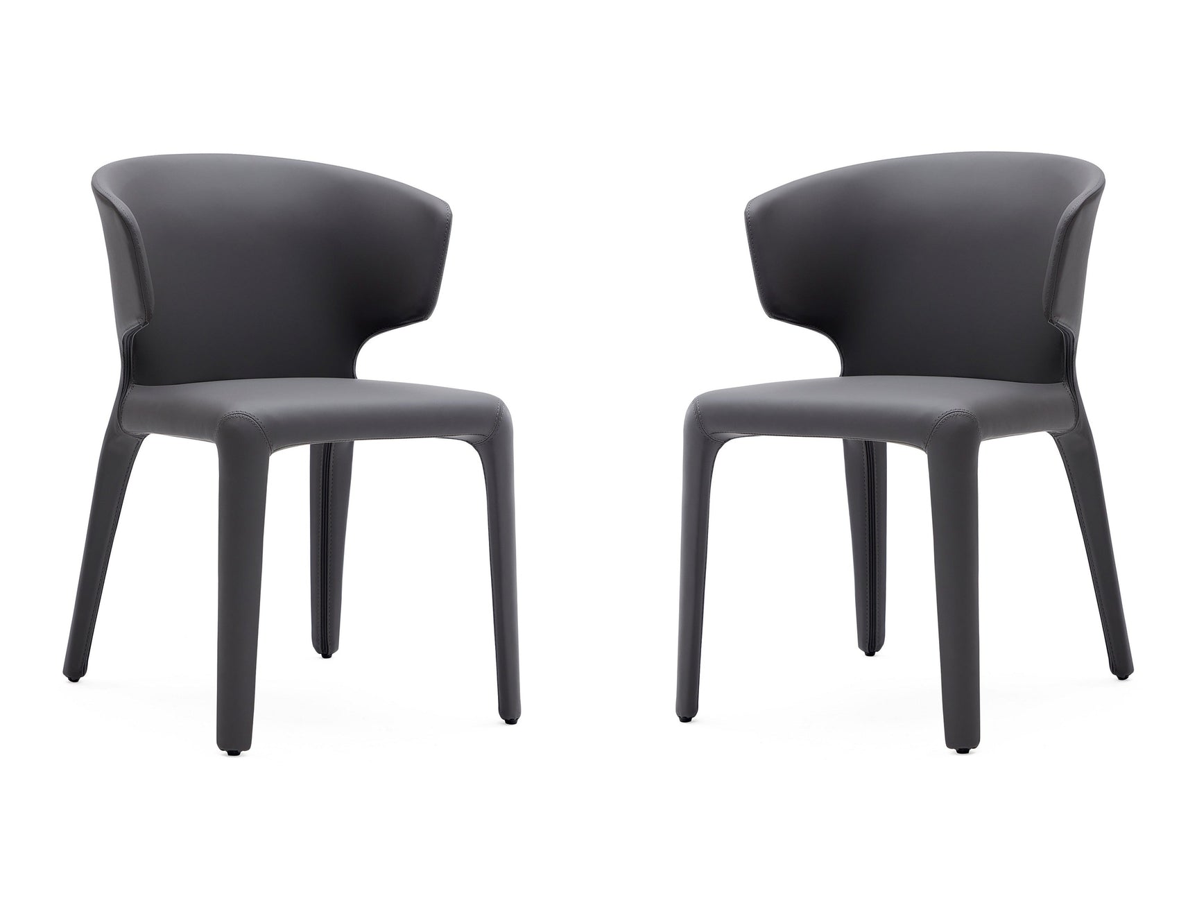 Conrad Leather Dining Chair in Grey (set of 2) - Ornate Home