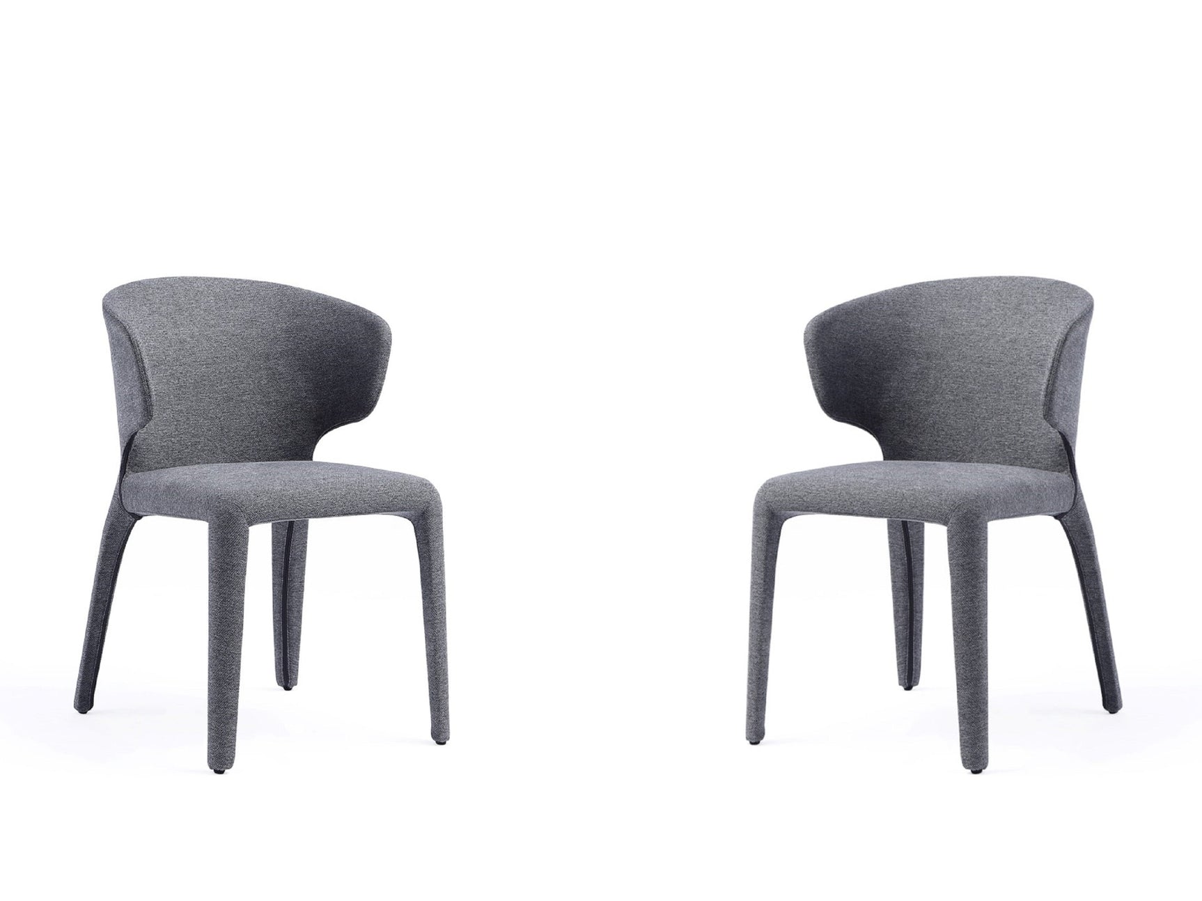 Conrad Woven Tweed Dining Chair in Grey (set of 2) - Ornate Home