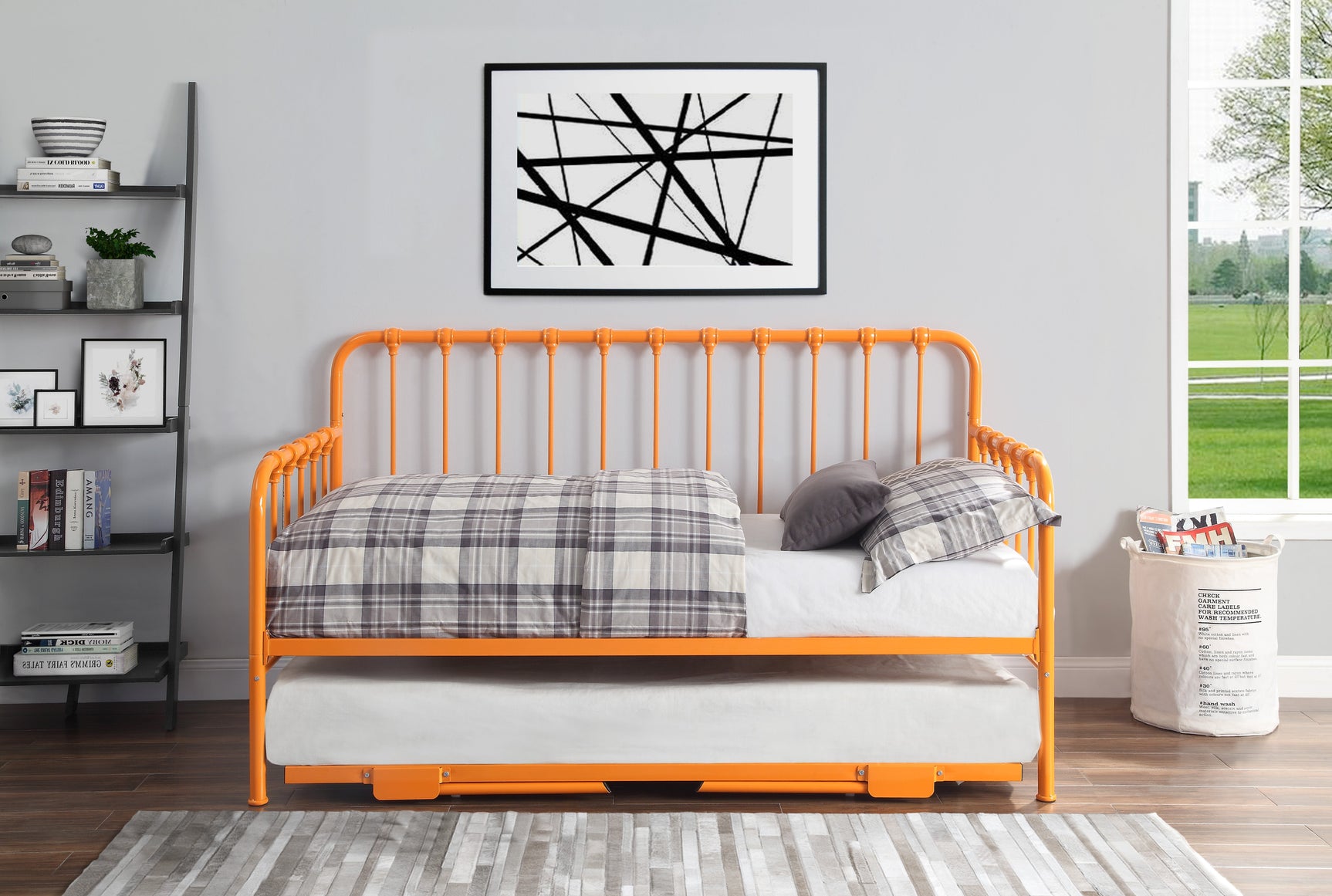 Constance Orange Daybed with Lift-Up Trundle - Ornate Home