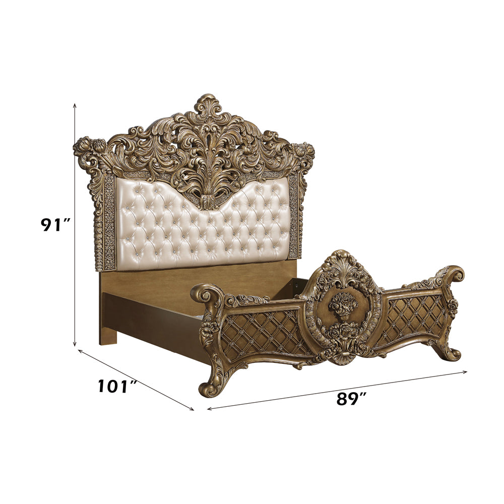 Constantine Brown & Gold Eastern King Bed - Ornate Home